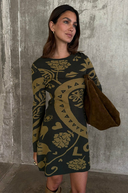 Olive Amara Knit Mini Dress Petite | Never Fully Dressed Top Pick