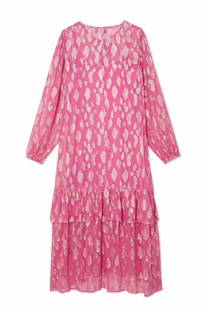 Pink Jacquard Harmony Dress Petite | Never Fully Dressed Signature