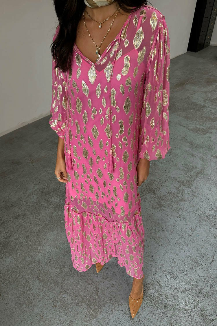 Pink Jacquard Harmony Dress Petite | Never Fully Dressed Signature