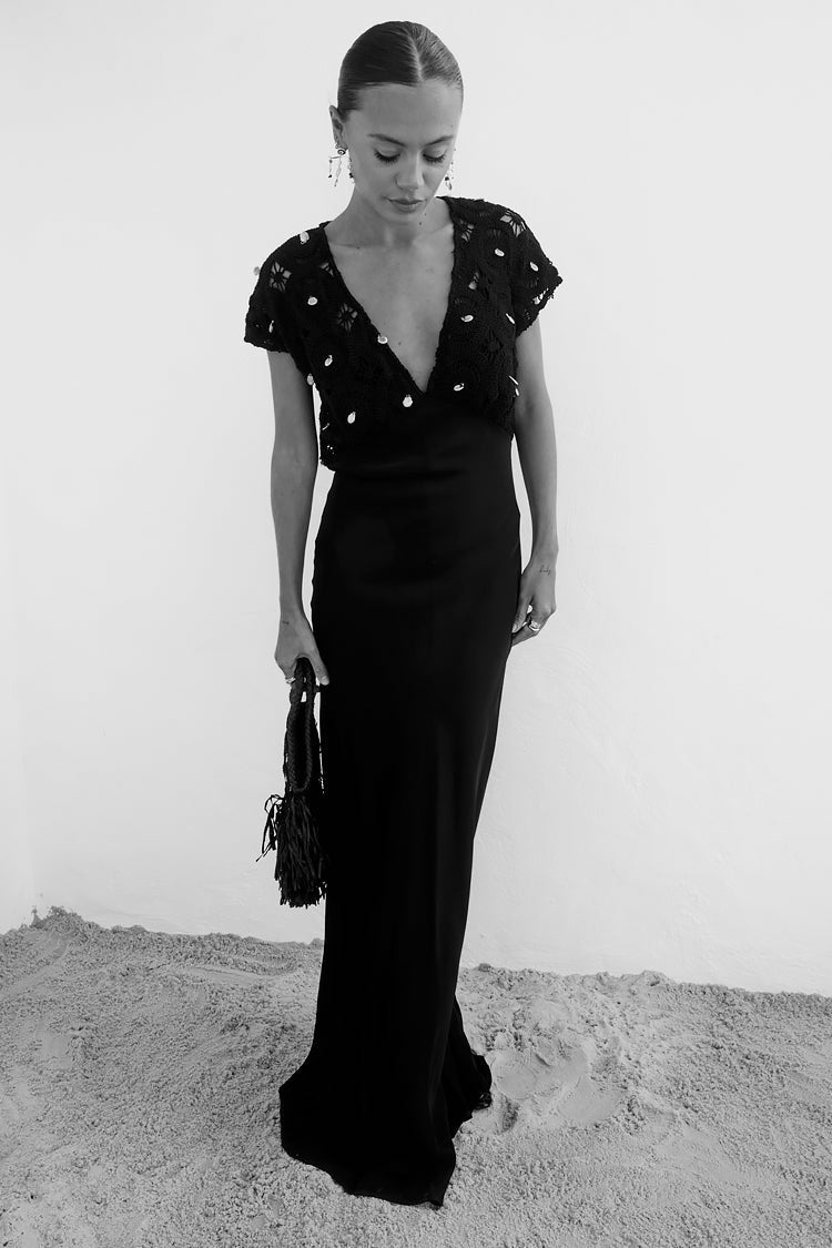 Black Crochet Shell Elodie Dress Petite | Never Fully Dressed Deals