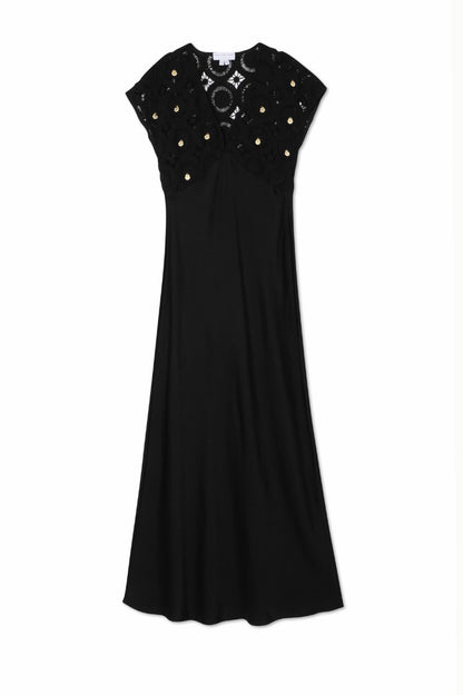 Black Crochet Shell Elodie Dress Petite | Never Fully Dressed Deals