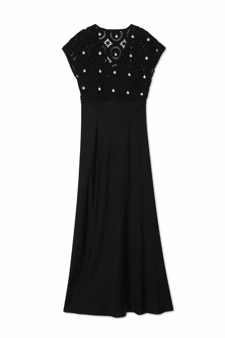 Black Crochet Shell Elodie Dress Petite | Never Fully Dressed Deals