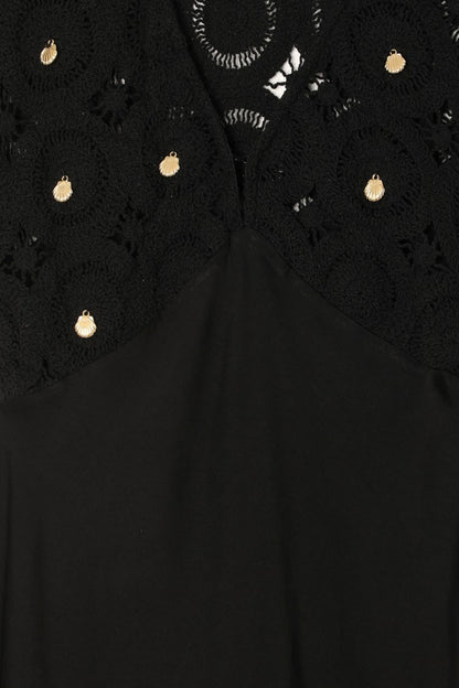 Black Crochet Shell Elodie Dress Petite | Never Fully Dressed Deals