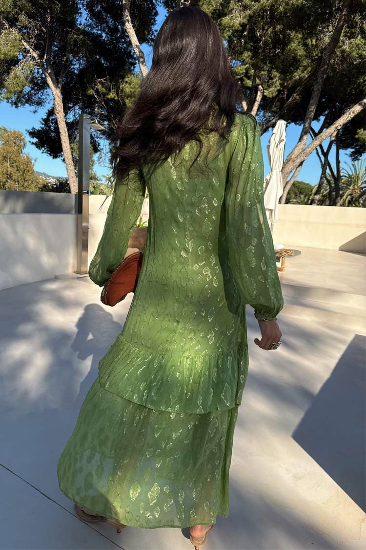 Green Jacquard Harmony Dress Petite | Never Fully Dressed Popular
