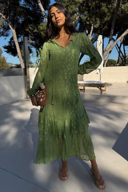 Green Jacquard Harmony Dress Petite | Never Fully Dressed Popular