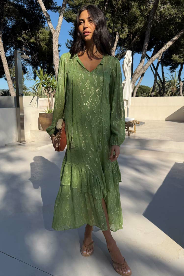 Green Jacquard Harmony Dress Petite | Never Fully Dressed Popular