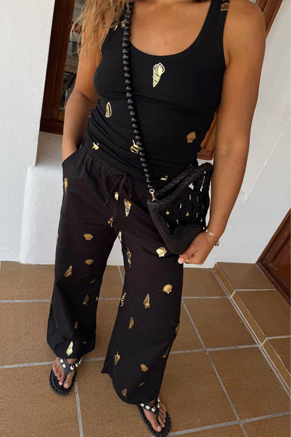 Black Shell Elissa Trousers Petite | Never Fully Dressed Trusted
