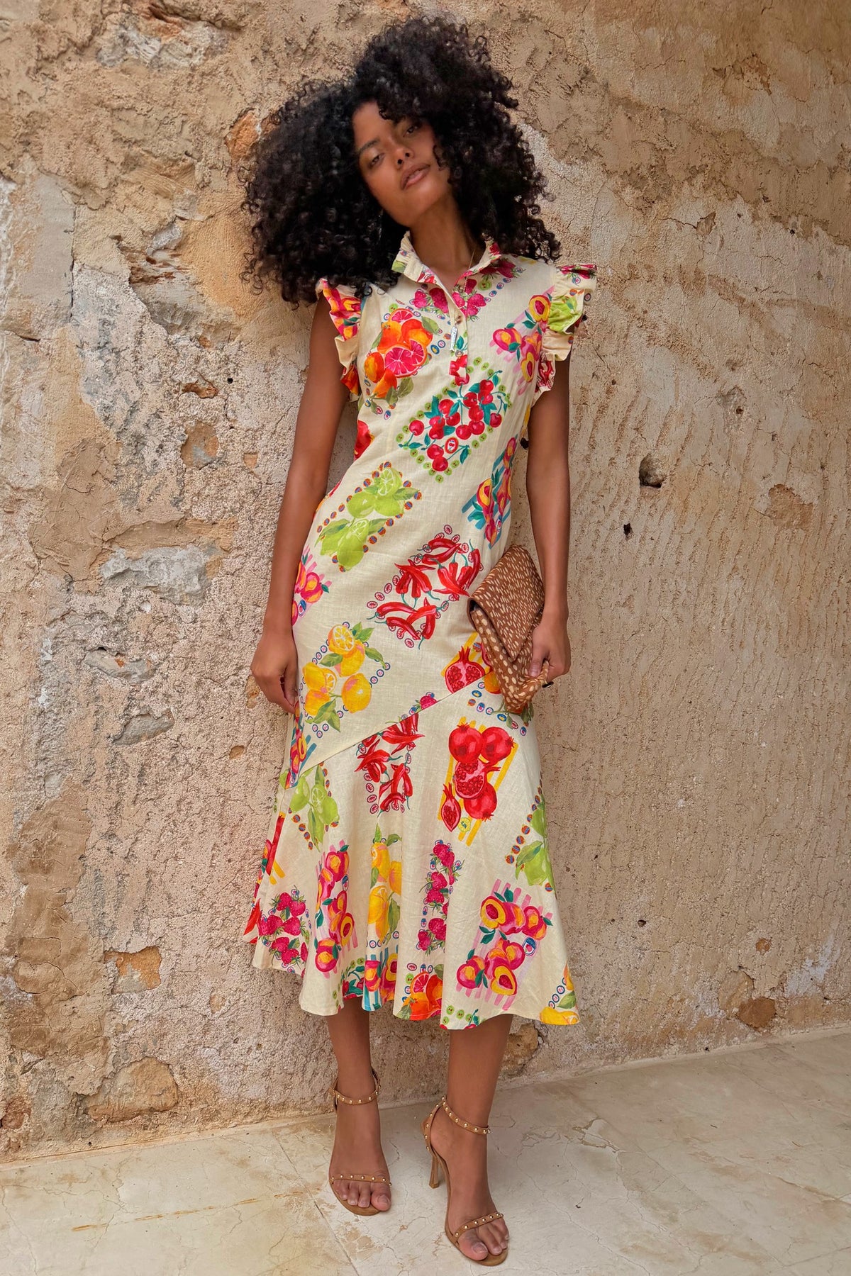 Fruit Sticker Remi Midi Dress Petite | Never Fully Dressed Trending