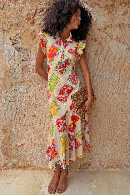 Fruit Sticker Remi Midi Dress Petite | Never Fully Dressed Trending