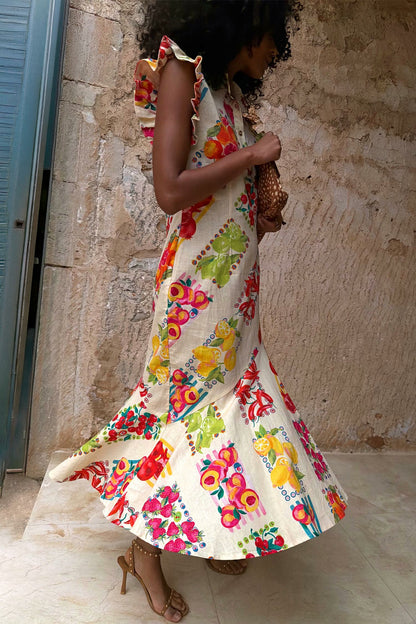 Fruit Sticker Remi Midi Dress Petite | Never Fully Dressed Trending