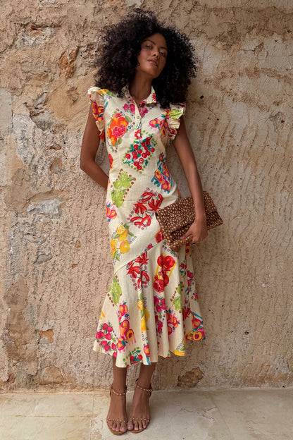 Fruit Sticker Remi Midi Dress Petite | Never Fully Dressed Trending