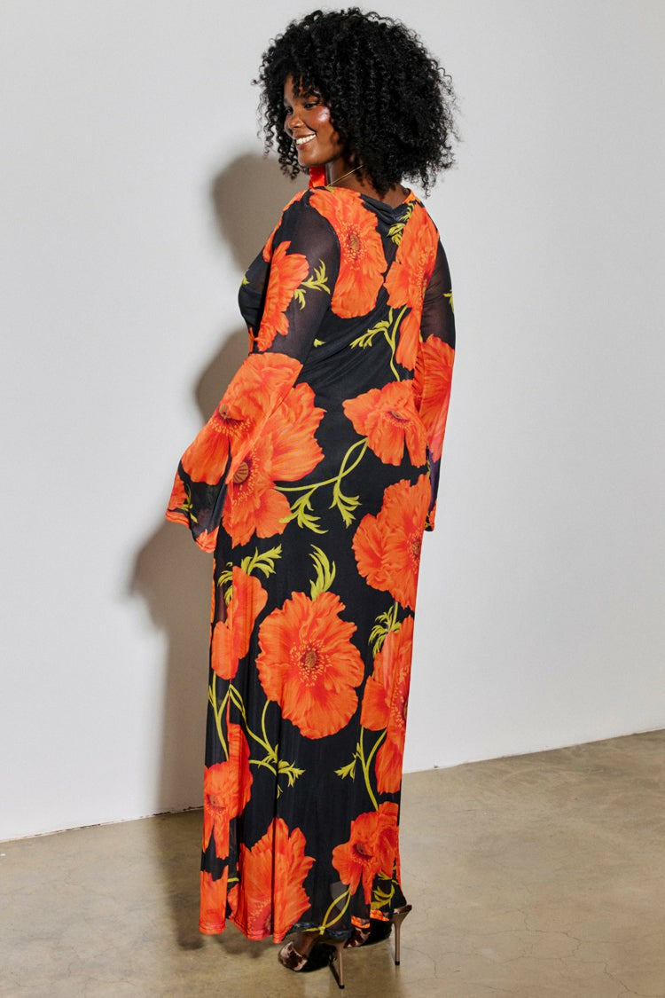 Black Poppy Aria Mesh Dress with Slip | Never Fully Dressed Essential