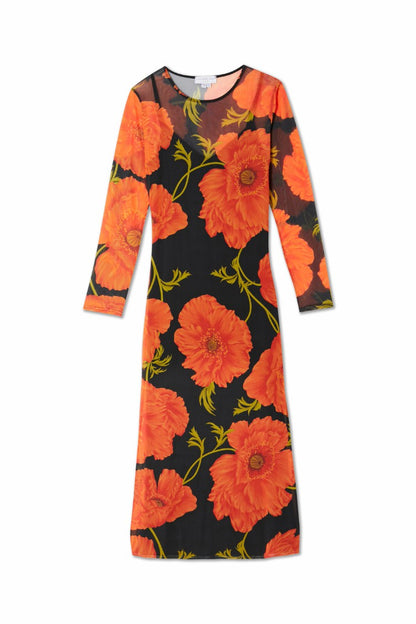 Black Poppy Aria Mesh Dress with Slip | Never Fully Dressed Essential