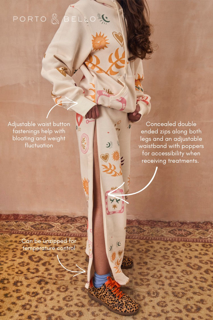 Cream Sundazed Wide Leg Accessible Joggers - Future Dreams - Never Fully Dressed | Never Fully Dressed Essential