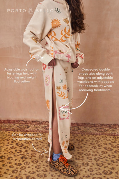 Cream Sundazed Wide Leg Accessible Joggers - Future Dreams - Never Fully Dressed | Never Fully Dressed Essential
