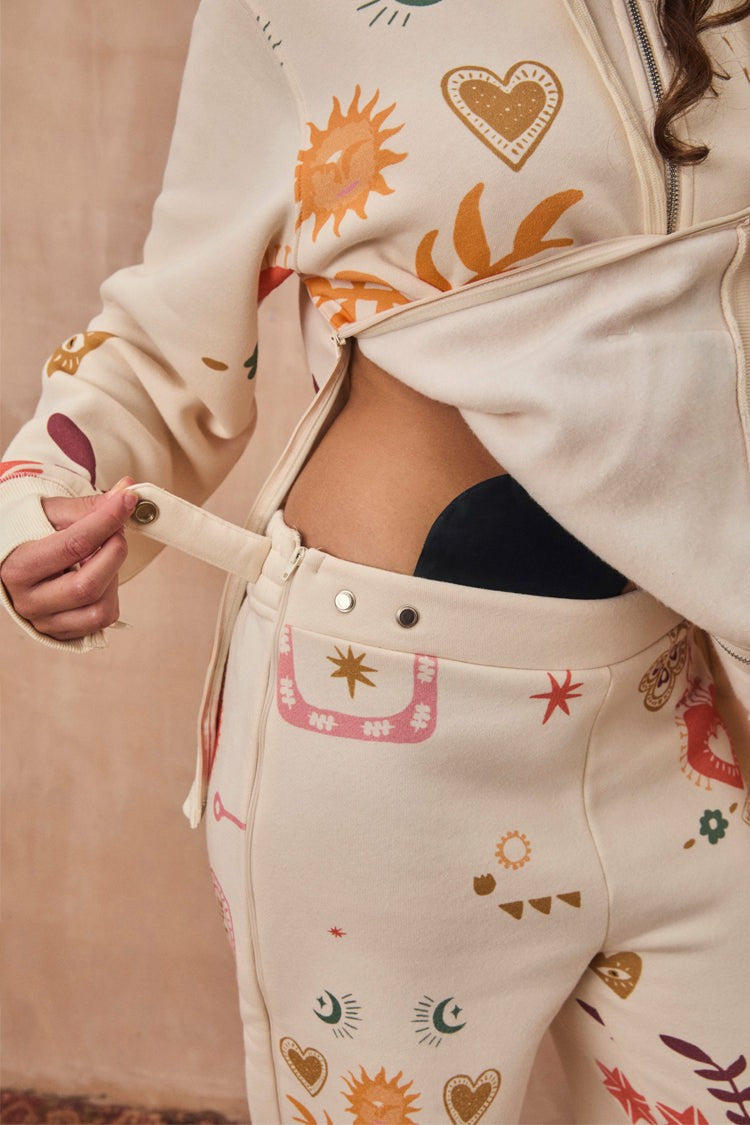 Cream Sundazed Wide Leg Accessible Joggers - Future Dreams - Never Fully Dressed | Never Fully Dressed Essential