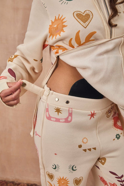 Cream Sundazed Wide Leg Accessible Joggers - Future Dreams - Never Fully Dressed | Never Fully Dressed Essential