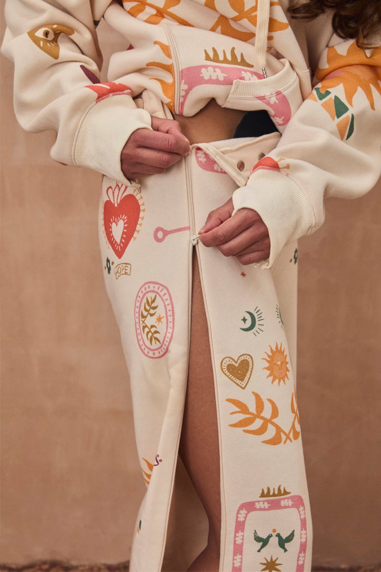 Cream Sundazed Wide Leg Accessible Joggers - Future Dreams - Never Fully Dressed | Never Fully Dressed Essential