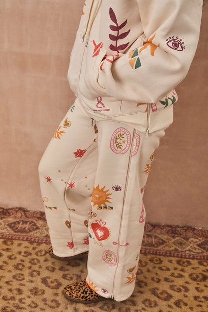 Cream Sundazed Wide Leg Accessible Joggers - Future Dreams - Never Fully Dressed | Never Fully Dressed Essential